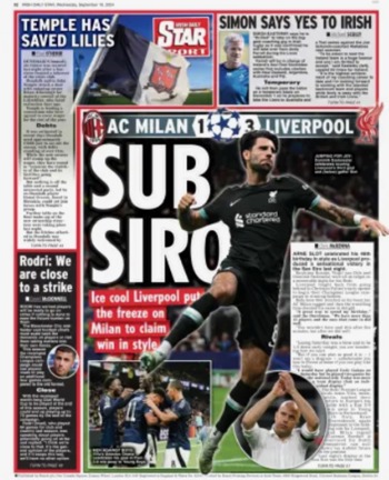 Irish Daily Star Backpage