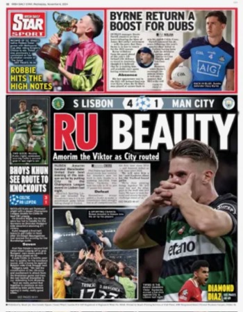 Irish Daily Star Backpage
