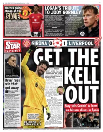 Irish Daily Star Backpage
