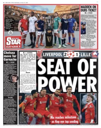 Irish Daily Star Backpage