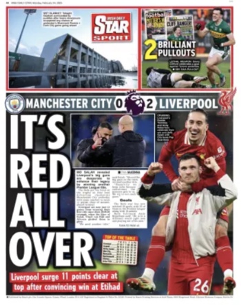 Irish Daily Star Backpage