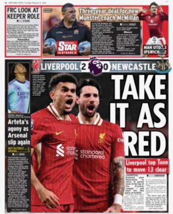 Irish Daily Star Backpage