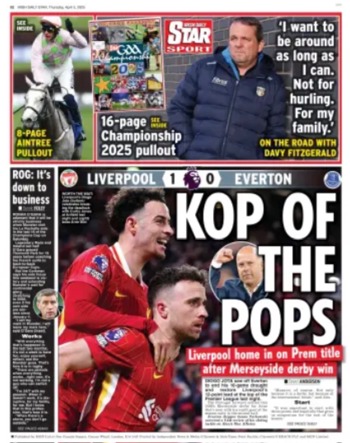 Irish Daily Star Backpage