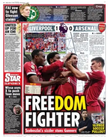 Irish Daily Star Backpage