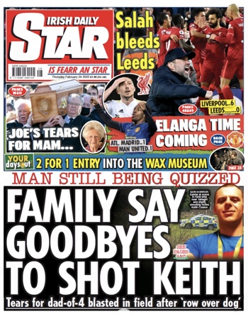 Irish Daily Star Frontpage