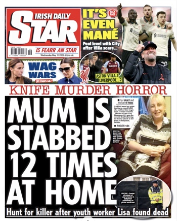 Irish Daily Star Frontpage
