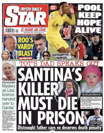 Irish Daily Star Frontpage