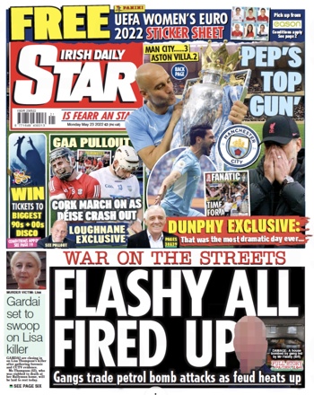 Irish Daily Star Frontpage