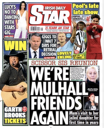 Irish Daily Star Frontpage