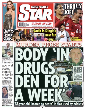 Irish Daily Star Frontpage