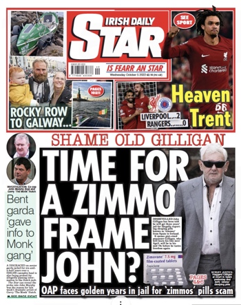 Irish Daily Mail Fronpage