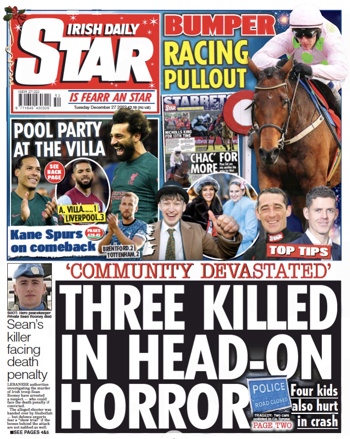 Irish Daily Star Frontpage