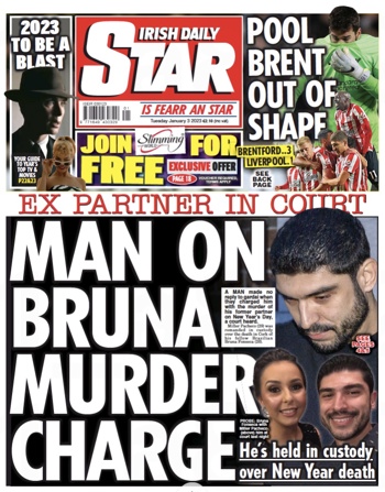 Irish Daily Star Frontpage