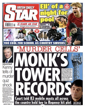 Irish Daily Star Frontpage