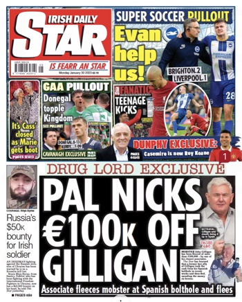 Irish Daily Star Frontpage