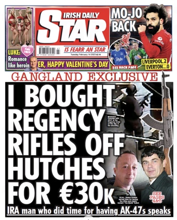 Irish Daily Star Frontpage