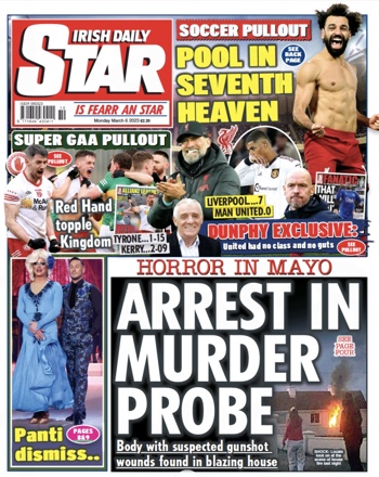 Irish Daily Star Frontpage