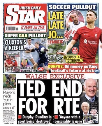 Irish Daily Star Frontpage