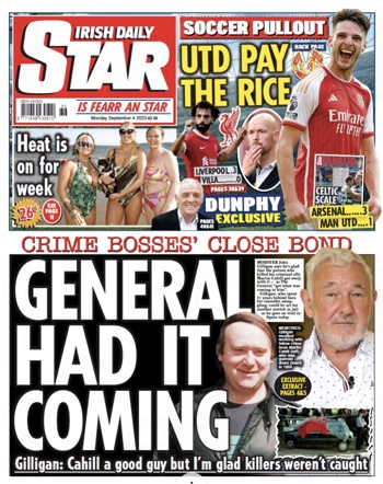 Irish Daily Star Frontpage