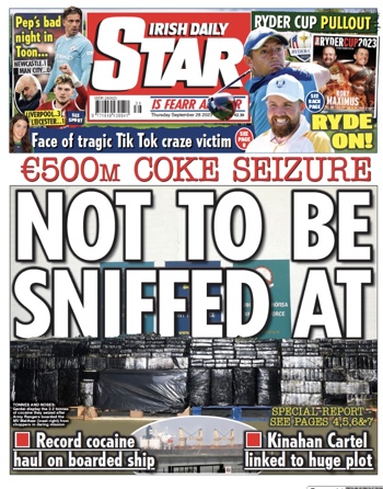 Irish Daily Star Frontpage