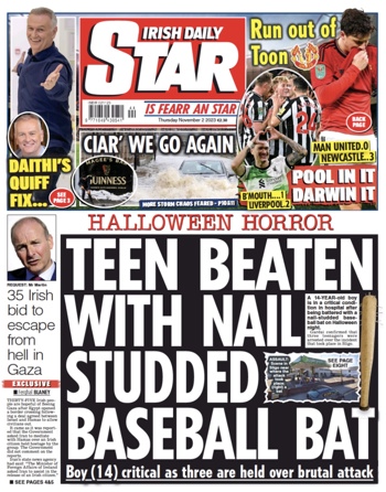 Irish Daily Star Frontpage