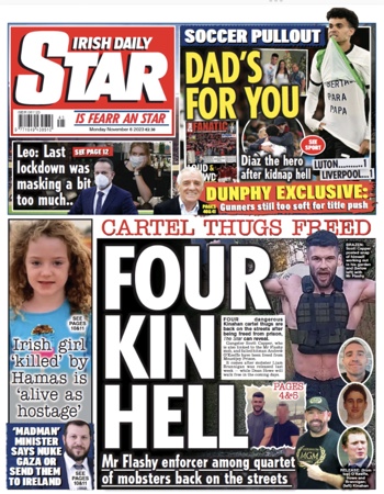Irish Daily Star Frontpage
