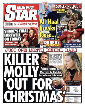 Irish Daily Star Frontpage