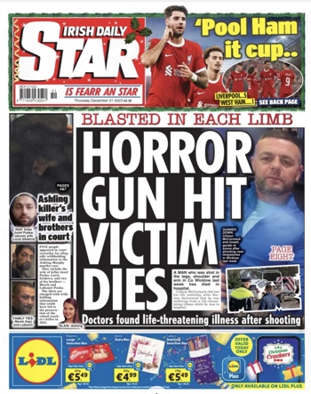Irish Daily Star Frontpage