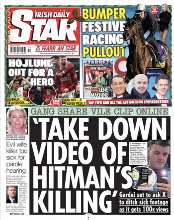 Irish Daily Star Frontpage