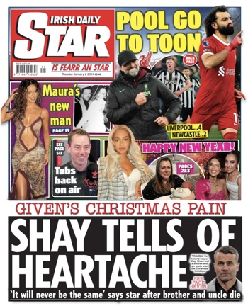 Irish Daily Star Frontpage