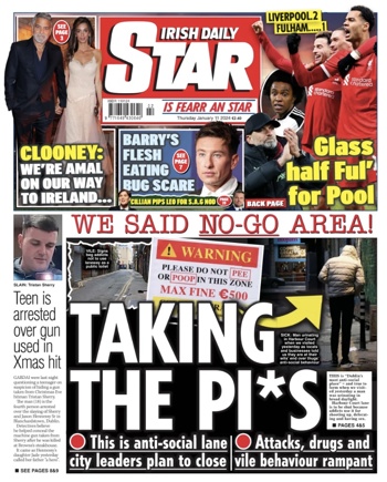 Irish Daily Star Frontpage