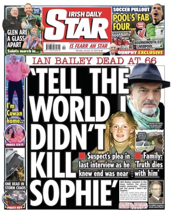 Irish Daily Star Frontpage