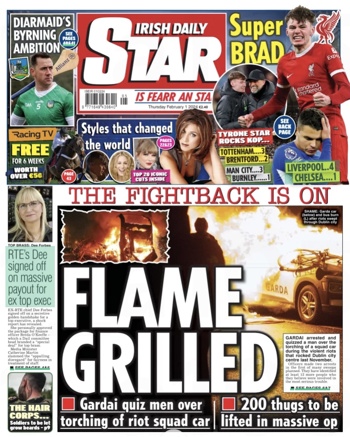 Irish Daily Star Frontpage