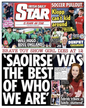 Irish Daily Star Frontpage