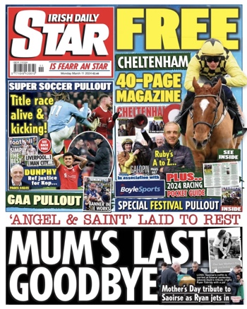 Irish Daily Star Frontpage