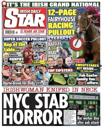 Irish Daily Star Frontpage