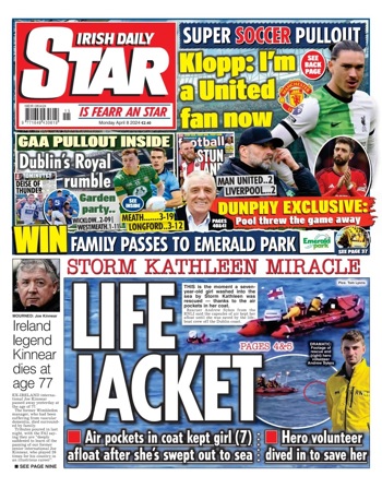 Irish Daily Star Frontpage