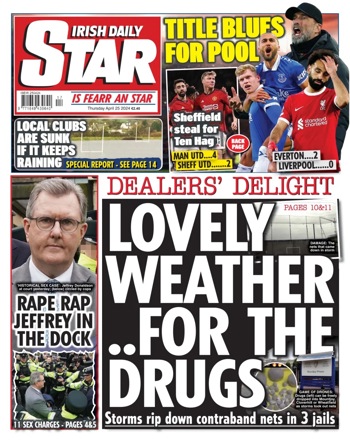 Irish Daily Star Frontpage