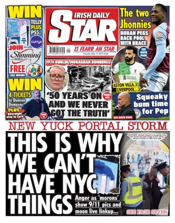 Irish Daily Star Frontpage