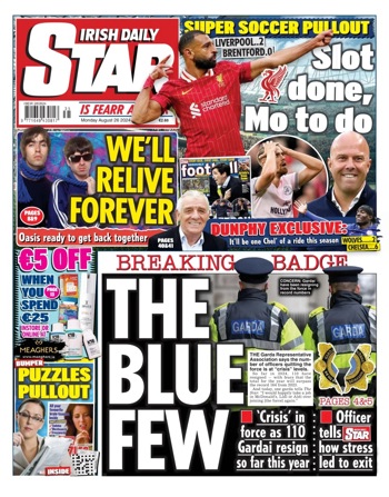 Irish Daily Star Frontpage