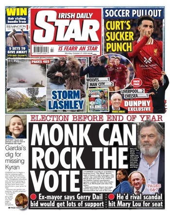 Irish Daily Star Frontpage