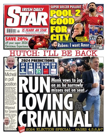Irish Daily Star Frontpage