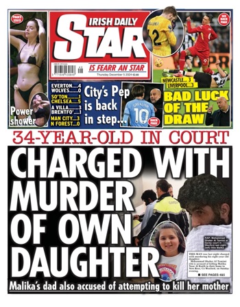 Irish Daily Star Frontpage