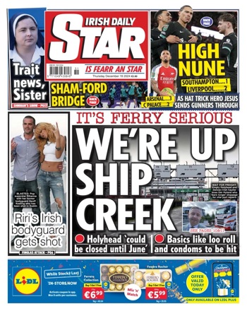 Irish Daily Star Frontpage
