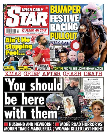 Irish Daily Star Frontpage