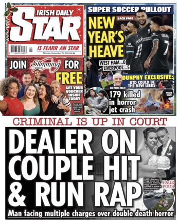 Irish Daily Star Frontpage