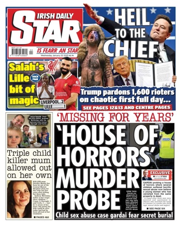 Irish Daily Star Frontpage