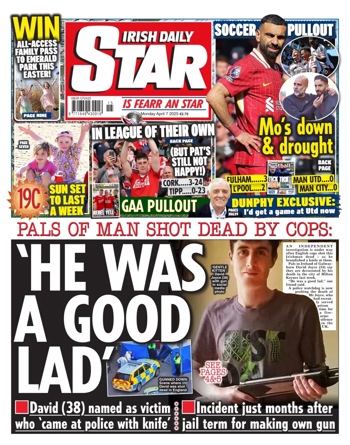 Irish Daily Star Frontpage