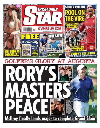 Irish Daily Star Frontpage