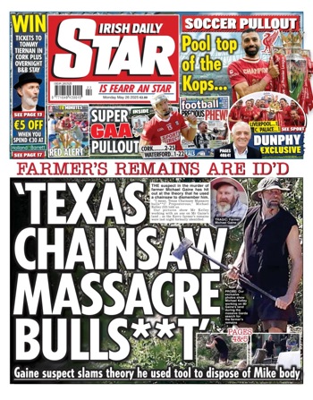 Irish Daily Star Frontpage
